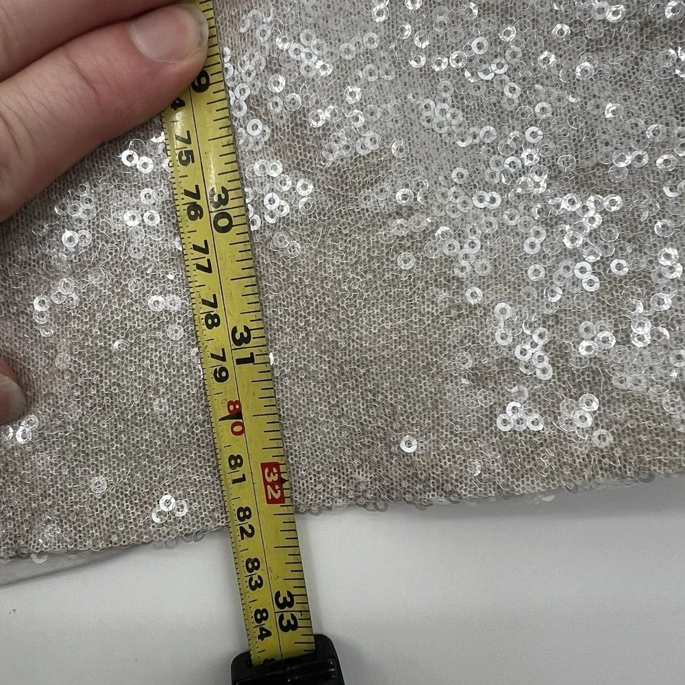 J.Crew Collection Silver Sequin Ruffle Sleeve Shift Dress Size 0‎ Party Cocktail
